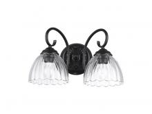  6952-BA2 BLK-CLR - Audra 2-Light Vanity Light in Matte Black with Clear Glass